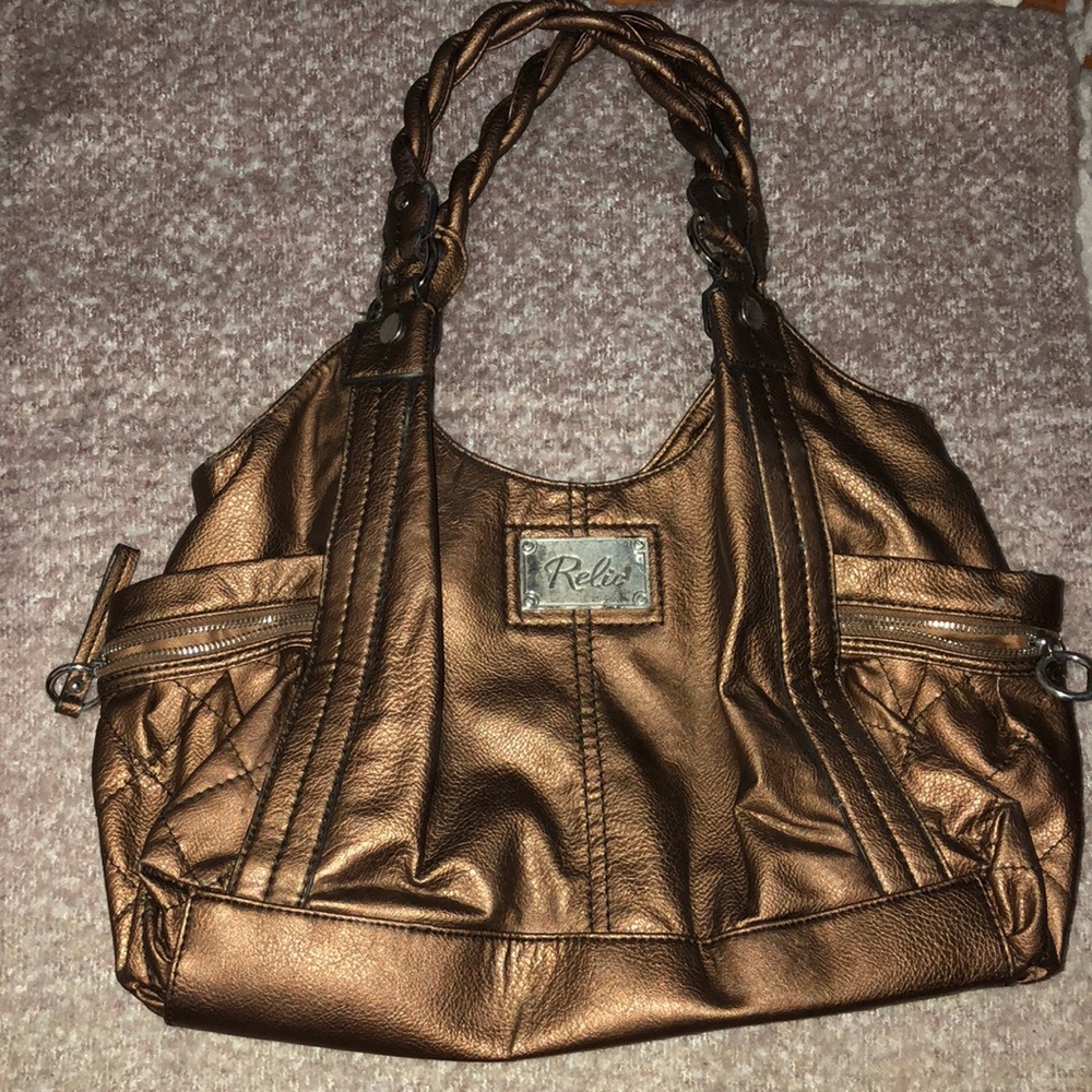 Metalic- y brown bag